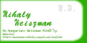mihaly weiszman business card